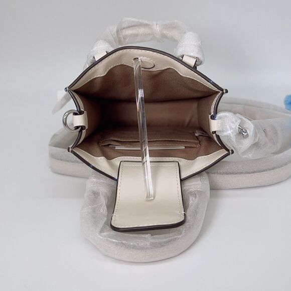 Coach CJ494 North South Mini Tote Crossbody In Signature Canvas Khaki Chalk NWT - Picture 5 of 7